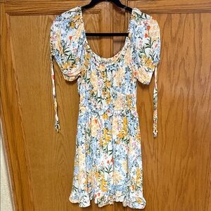 Liberty Love Floral Mini Dress with Puff Sleeves